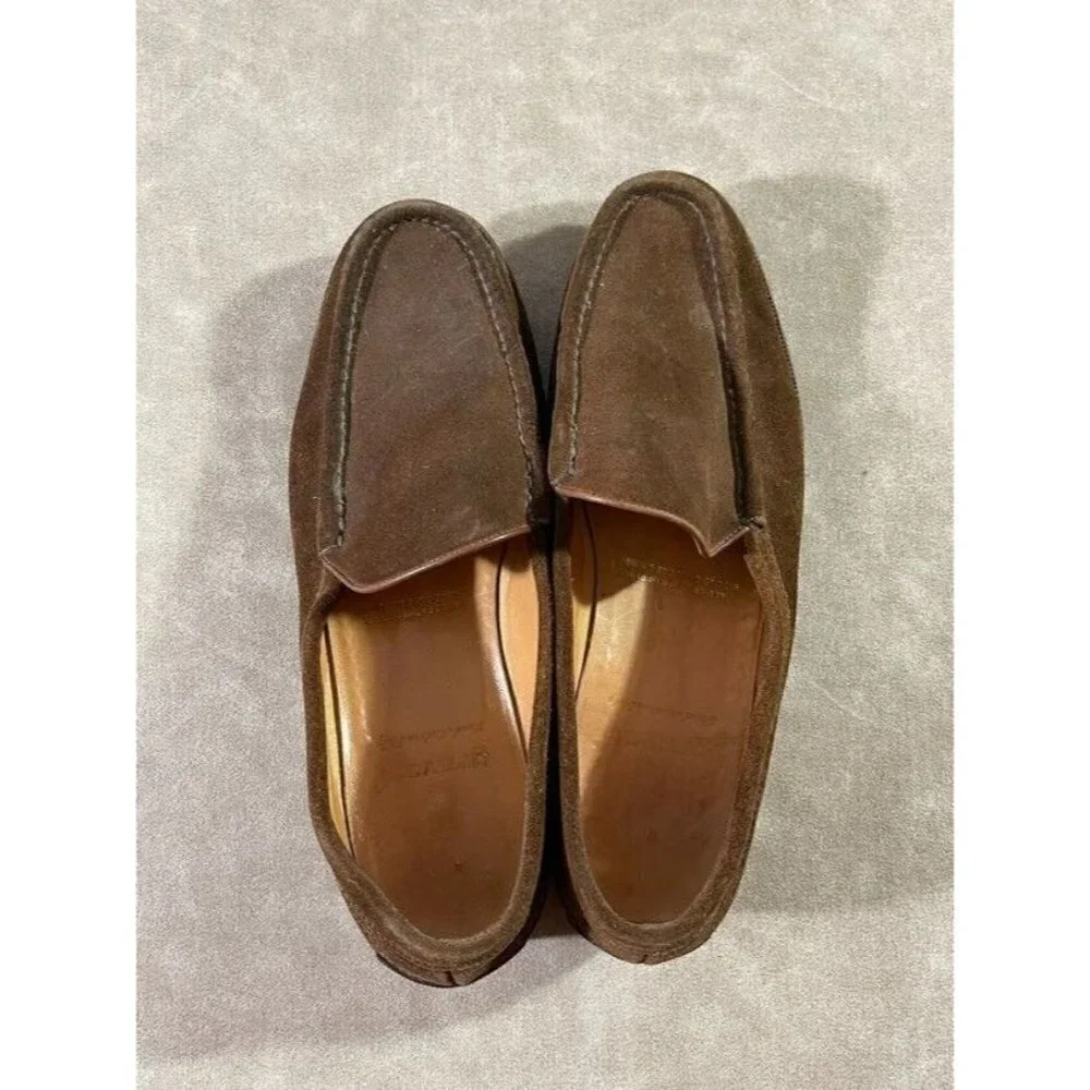 Gravati 16063 Mens Slip On Loafer Moccasins Suede‎ Brown Leather Size 10 Medium